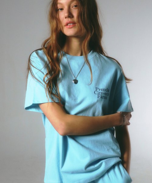 韓國PRENDA - PCF CREWNECK TEE LIGHT BLUE